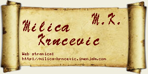 Milica Krnčević vizit kartica